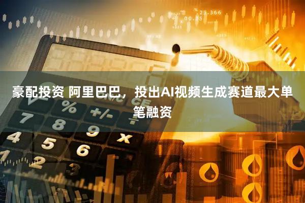 豪配投资 阿里巴巴，投出AI视频生成赛道最大单笔融资