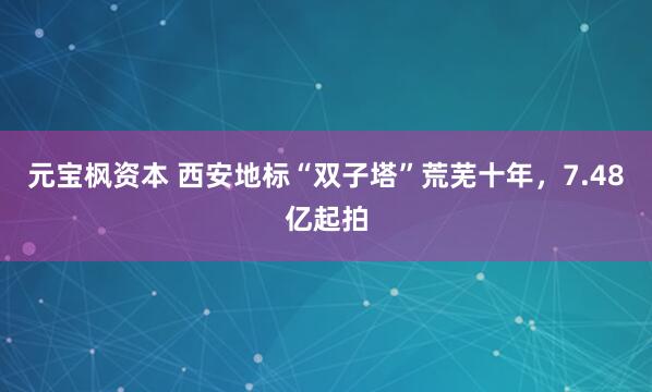 元宝枫资本 西安地标“双子塔”荒芜十年,7.48亿起拍